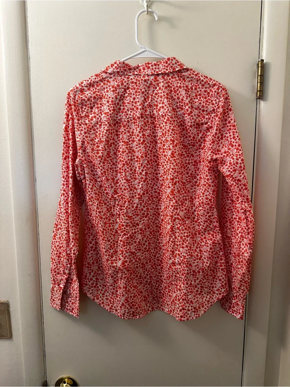 J. Crew Red and White Floral Button-Down Shirt